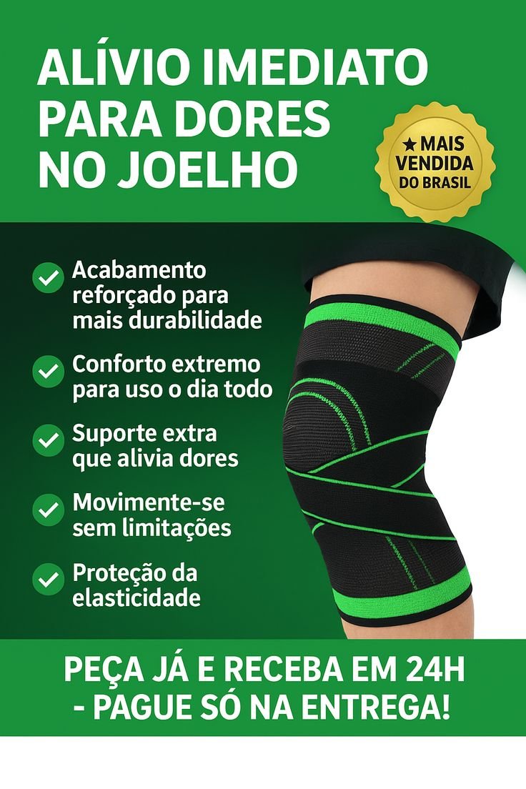 Joelheira Ortopédica Premium - Alívio imediato para dores no joelho